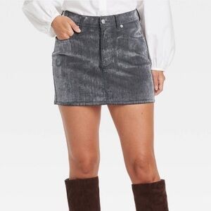 Women's Holiday Flocked Denim Micro Mini Skirt - Universal Thread™ Gray 6